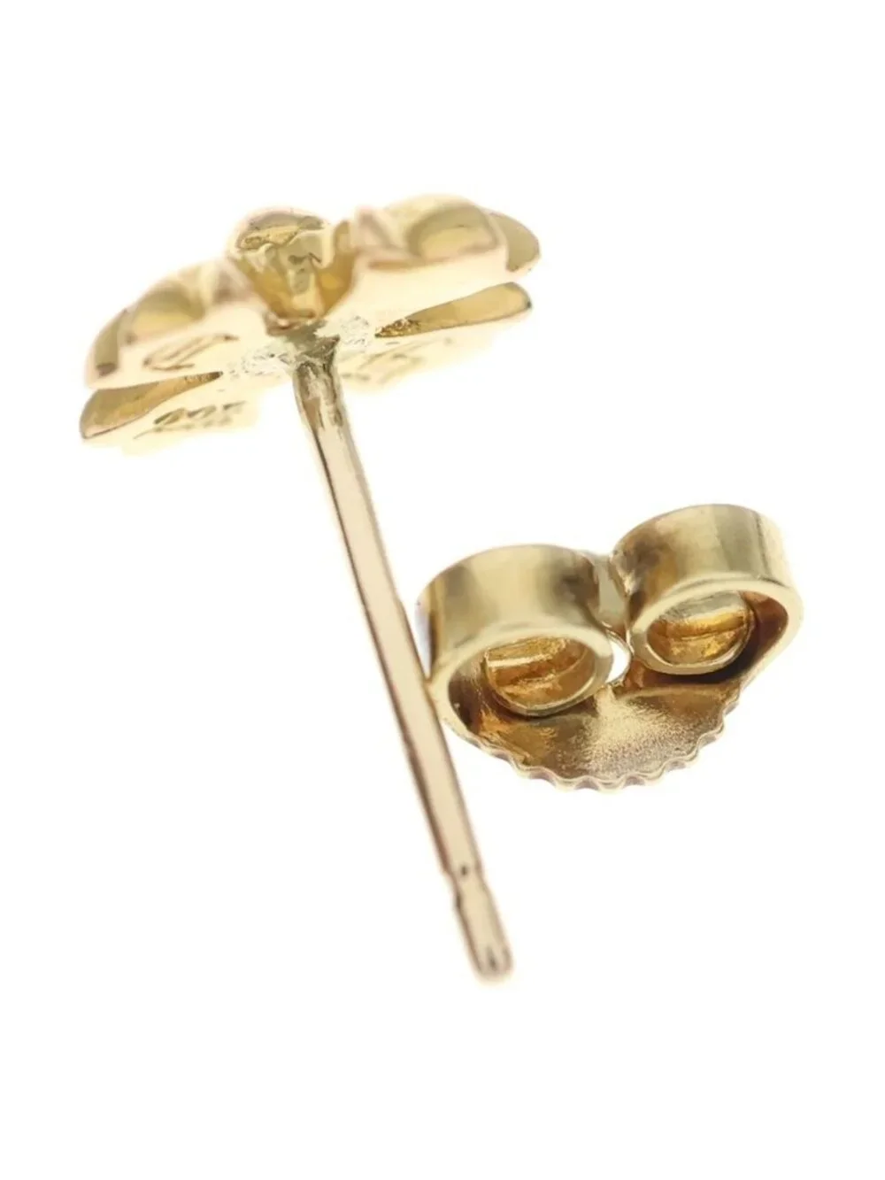 Chrome Hearts 22k No2 CH Pls CH Plus Stud Earrings Gold